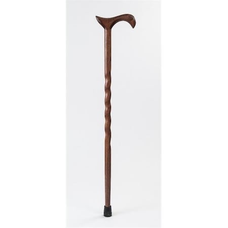 Brazos Walking Sticks Brazos Walking Sticks DHTC1-R-34 34 in. Twisted Oak Or Ash Derby Walking Cane; Red 9333766